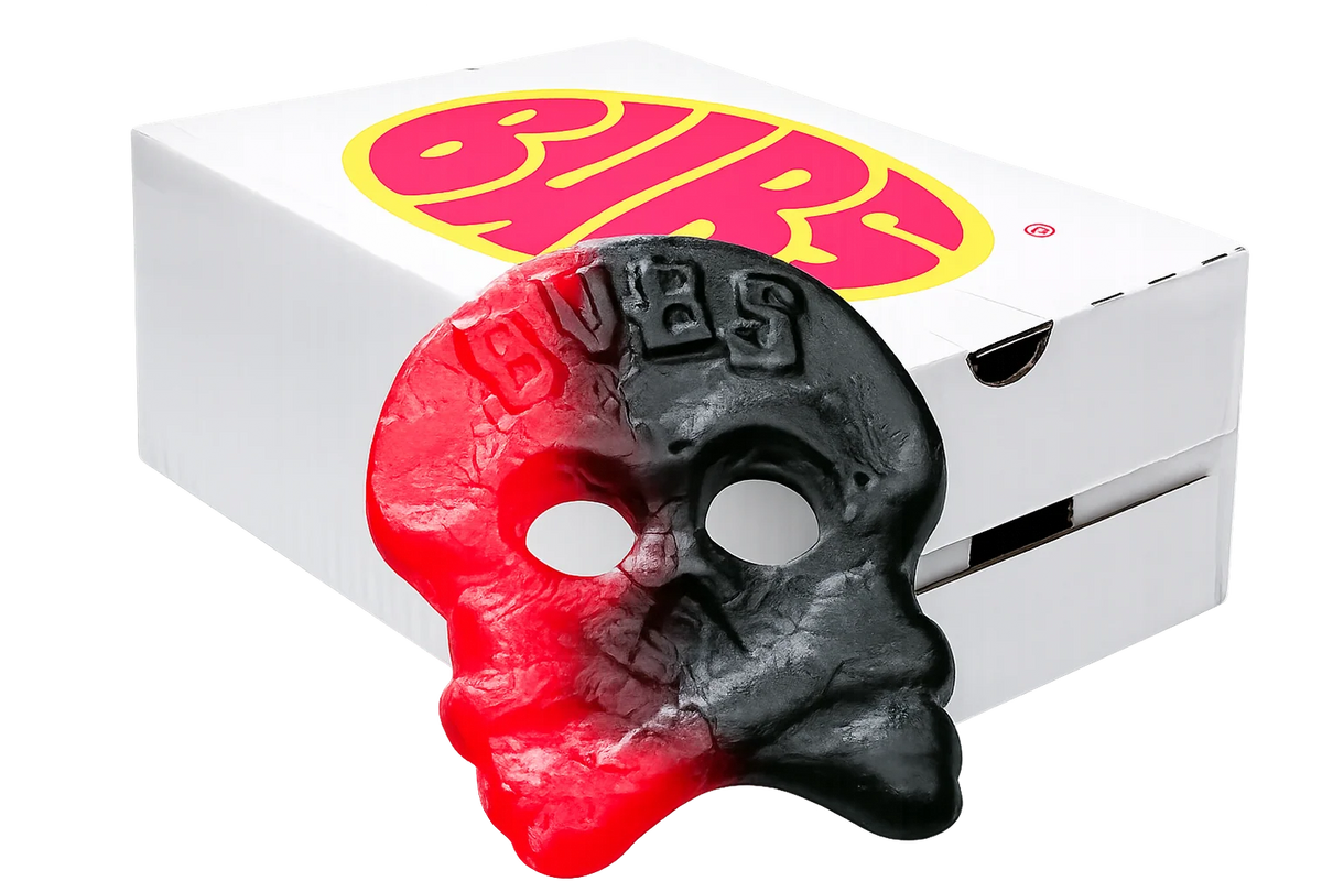 BUBS Raspberry Salty Licorice Skalle 4000g Storpack Lösvikt